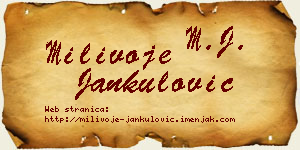Milivoje Jankulović vizit kartica